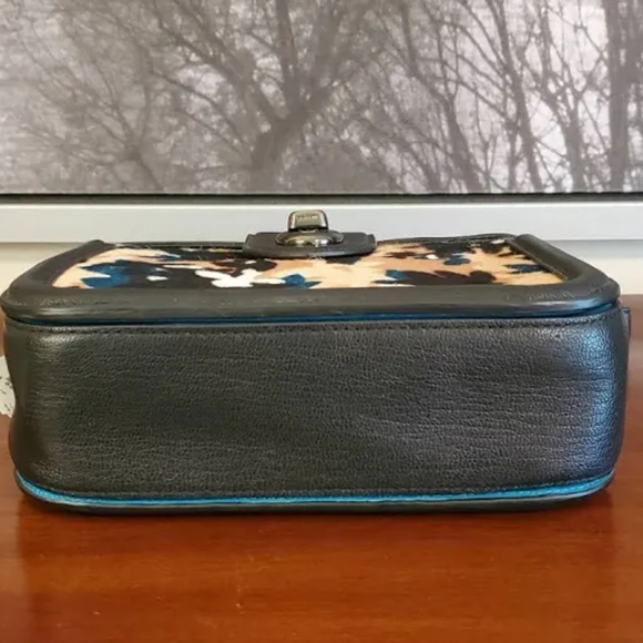 COACH Page Scattered Leaf/Walnut Printed Calf hair Crossbody - Picture 10 of 10